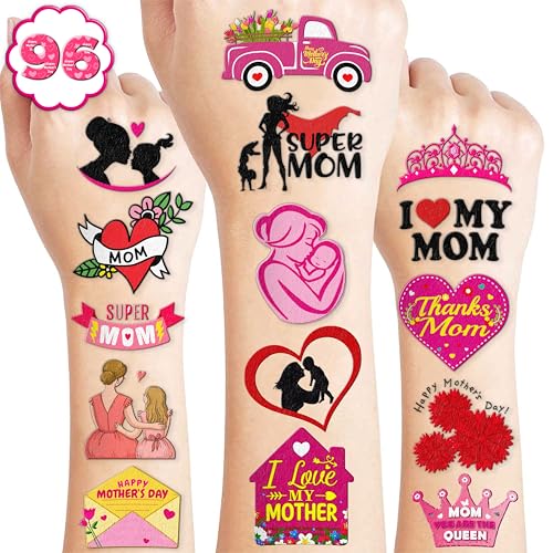 102 PCS Best Mom Ever Temporary Tattoos for Party