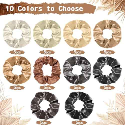 Yinkin 50 Sets Boho Baby Shower Favor for Guests Baby Shower Hair Ties Favors 50 Brown Scrunchies 50 a Message from The Bump Thank You Cards Boho Scrunchies Party Favor for Guest Gender Reveal