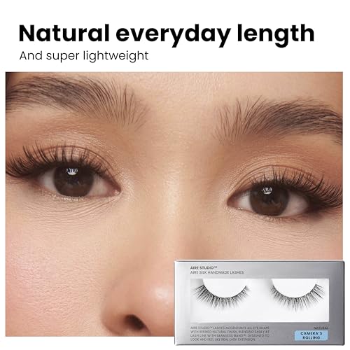 AIRE STUDIO Get Lucky False Eyelashes Natural Look - Natural False Lashes - Soft Thin Clear Band - Natural Lashes