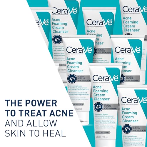 CeraVe Acne Foaming Cream Cleanser 4% Benzoyl Peroxide