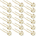Pearl Hair Pins 18 Pcs Bridal Wedding Rhinestone Bobby Clips Gold