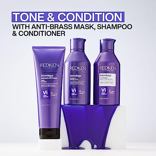 Redken Blondage Purple Shampoo and Conditioner Set For Blonde & Highlighted Hair - Neutralizes Brass & Moisturizes Hair With Pure Violet Pigments, Color Depositing, 10.1 Fl Oz (Pack of 2)