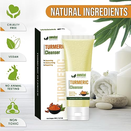 AMVital Turmeric Skincare Bundle ? Cleanser, Toner, Cream & Serum for Radiant, Even-Toned Skin