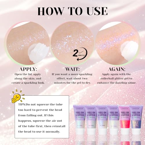 Holographic Roll-On Body Glitter Gel - 50ml Mermaid