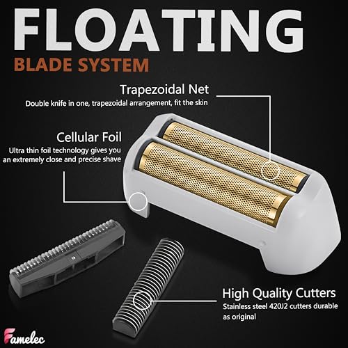 for Andis Foil Shaver Replacement Foil TS1 17220 TS2 17200 Electric Razor, Hypoallergenic Gold Foil Shaver Blades Replaces 17155 17280 Pro Foil and Cutters Shavers (5 Pack)