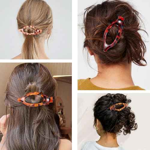 6 Packs Flat Claw Clips for Women, French Tortoise Shell Flat Hair Clip, Matte Hair Claws Clip for Thin Thick Hair, Lay Down Claws Clips, Durable Strong Hold Hair Clip, Christmas Gifts