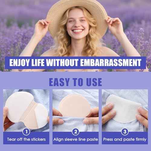 100pcs Underarm Sweat Pads, Sweat Pads for Under Arms, Armpit Anti Sweat Wipes, Non Visible, Comfortable Unflavored, Disposable Underarm Dress Guards for Men and Women, Non Sweat Armpit Protection