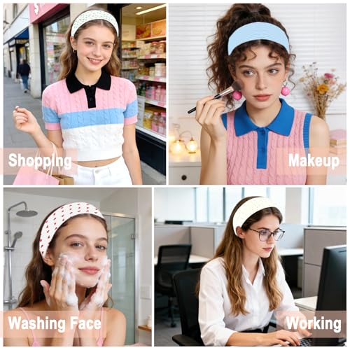 6Pc Wide Headbands for Women Non-Slip Yoga Workout