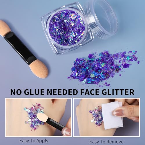 Teenitor 9-Color Glitter Gel Set for Face, Body & Hair