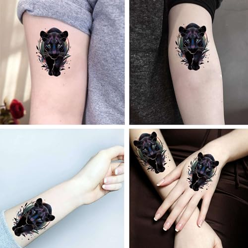 Panther Temporary Tattoos - 6 Sheet Set for Men & Women