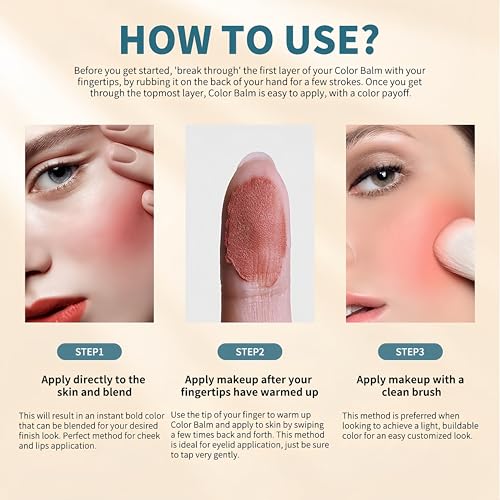 MAEPEOR Face Blush Stick 8 Colors for Cheeks, Eyes & Lips - Shade 07 Bronze