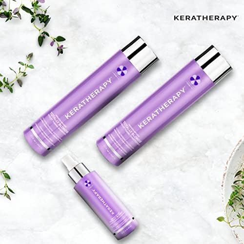 KERATHERAPY Keratin Infused Totally Blonde Violet Toning Shampoo, 33.8 fl. oz., 1000 ml - Violet Shampoo for Blonde Color Treated Hair, Brassy, Silver, & Highlighted - Sulfate & Paraben Free