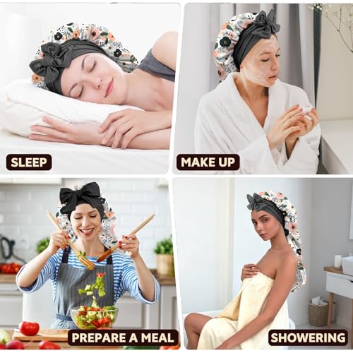Long Satin Hair Braid Bonnet for Sleeping - Double Layer Design