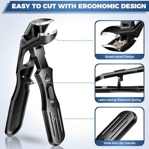 Toenail Clippers Stocking Stuffers 2025 Gifts for Men Women, Upgrade Angled Nail Clippers for Seniors Thick Toenails, Toe Nail Clippers for Men with Wide Jaw, Christmas Xmas Presents Gifts for Adults