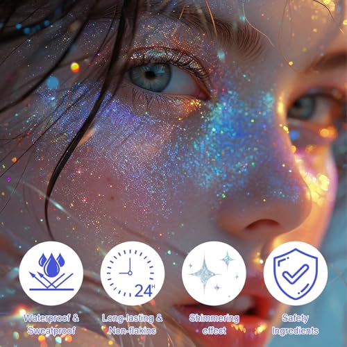 Roll-On Holographic Body Glitter Gel - Color Changing