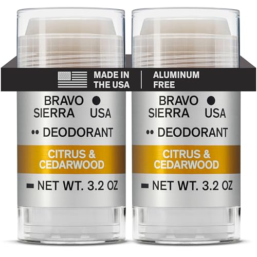 Aluminum-Free Men's Deodorant 2-Pack - Natural Odor & Sweat Protection, Tonka Bean & Lemon