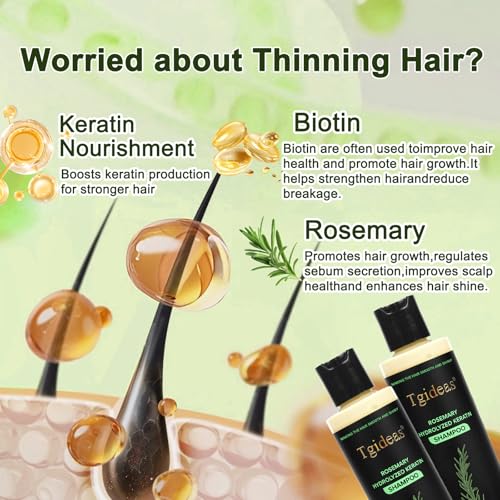 Tgideas Rosemary Biotin Shampoo for Thinning Hair - Volume & Strength