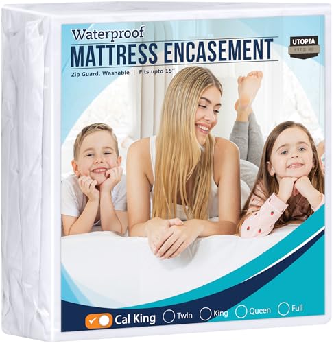 Utopia Bedding Zippered Mattress Encasement California King - 100% Waterproof and Bed Bug Proof Mattress Protector - Absorbent, Six-Sided Mattress Cover