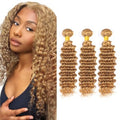 #27 Honey Blonde Deep Wave Human Hair Bundles 20" 3-Pack