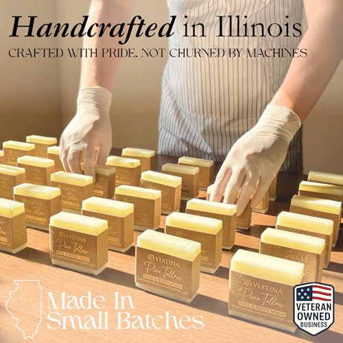 Beef Tallow Soap Bar - All Natural Grass Fed Beef Tallow - No artificial fragrances - Handcrafted in Illinois - 3 Pack