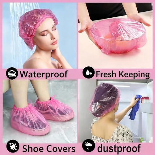 200 Pack Disposable Shower Caps Waterproof Elastic Hair