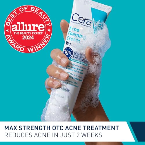 CeraVe Acne Foaming Cream Wash with 10% Benzoyl Peroxide
