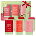 3-in-1 Blush Stick Set - Pink, Red & Coral for Cheeks, Lips & Eyes