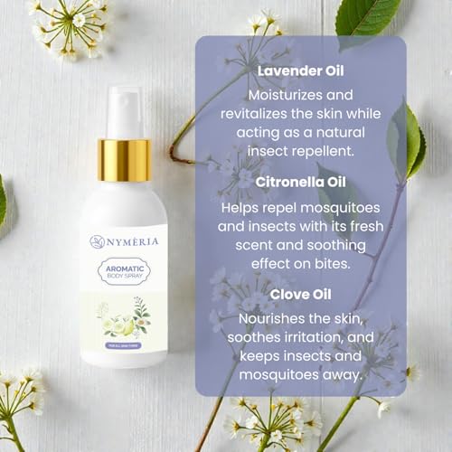 NYMERIA Lavender Aromatic Body Mist with Botanical Oils – Hydrating, Quick-Dry 3.4 fl oz (100 ml)