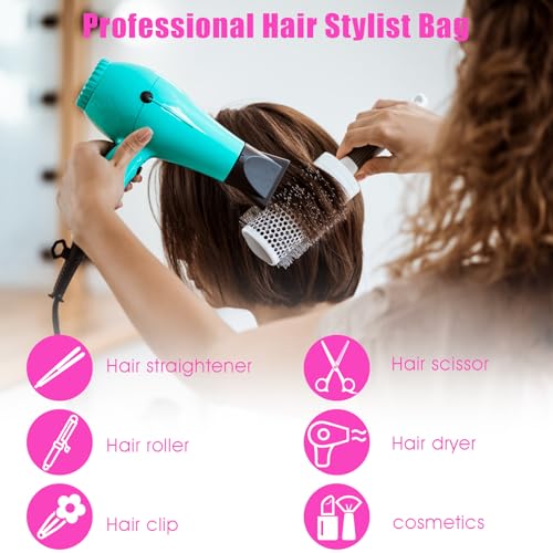 Hairstylist Traveling Bag, Large Capacity Hairdresser Barber Bag, Heat Resistant Hair Tools Travel Bag, Professional Makeup Organizer Bag, Waterproof Shower Toiletry Bag