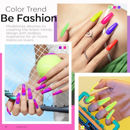 Modelones Neon Gel Nail Polish Set 6 Colors Bright Neon Summer A1-Bright Neon Gala