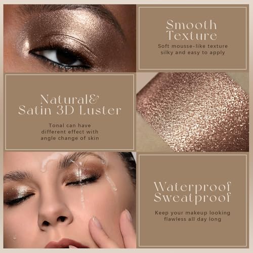 Noerrors Metallic Shimmer Eyeshadow Palette – Neutral Bronze Gold Copper