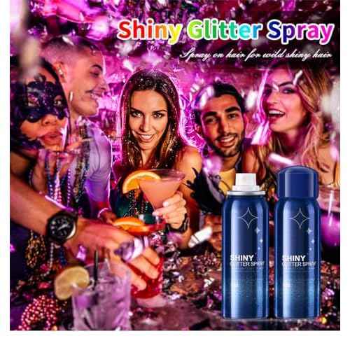 2 Pcs Body Glitter Spray, Perfect Body Glitter for Music Festival Stage Makeup and Festival Rave Shimmer Spray Highlighter Makeup.