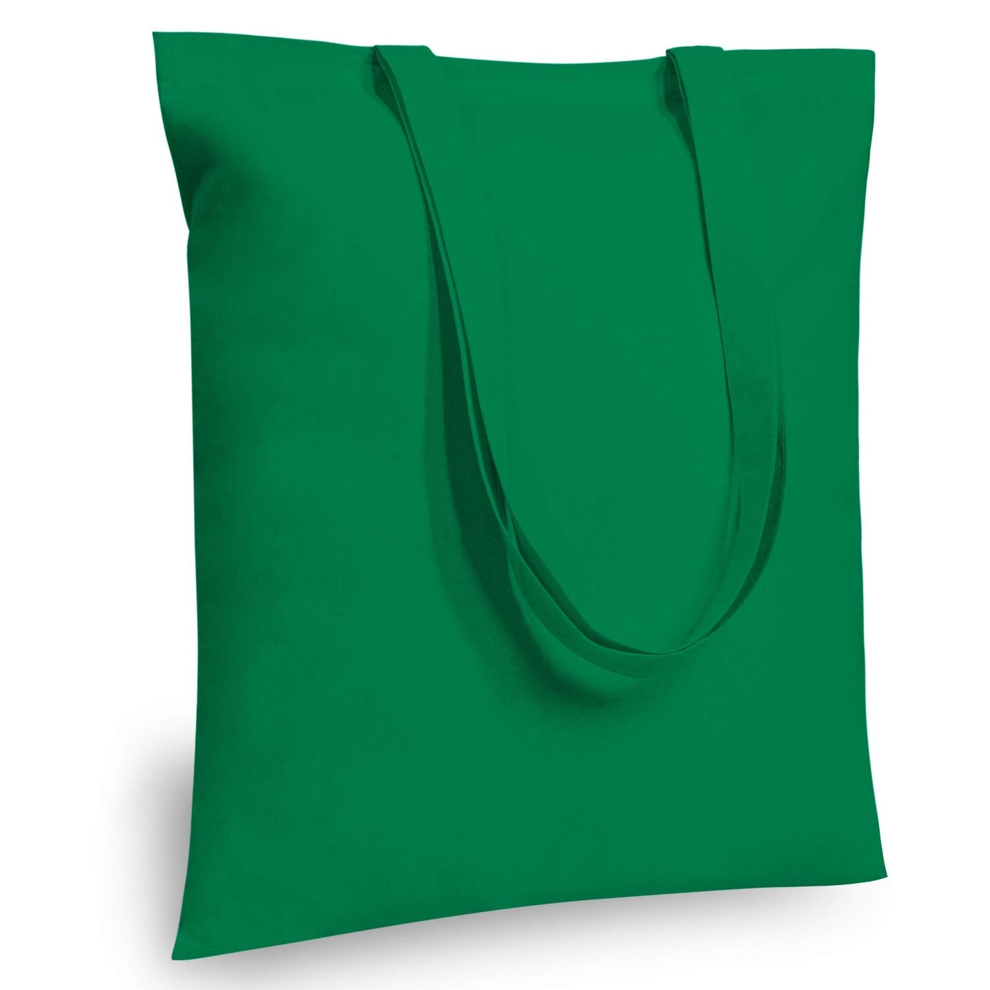 TOPDesign 6-Pack Economical 16"x15" Kelly Green Cotton Tote Bag, Lightweight Medium Reusable Grocery Shopping Cloth Bags, Suitable for DIY, Advertising, Promotion, Gift, Activity