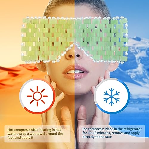 Jade Eye Mask 2pcs - Cooling & Heating Therapy for Wrinkles & Puffiness