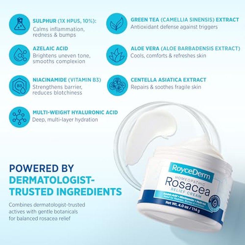 Roycederm Rosacea Treatment Cream with Azelaic Acid & Sulphur