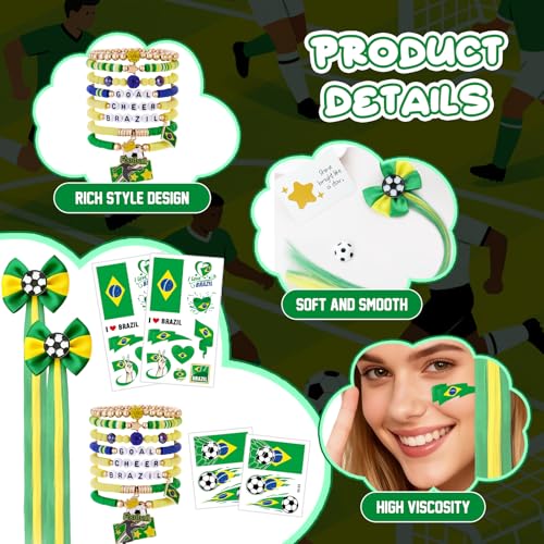 Brazil Soccer Fan Kit – 7-Piece Adult Supporter Accessories Set
