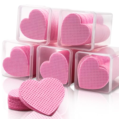 1000 Pcs Lint Free Nail Wipes Eyelash Extension Glue Wipes Non-Woven Fabric Lash Glue Nail Polish Remover Supplies (Pink)