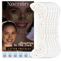 Glow in the Dark Glitter Freckle Tattoos – 6pc Gold Star Face Stickers