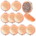 Roowest 10 Pcs Inspirational Compact Mirror Bulk Womens History Month Gifts You're Awesome Reminder Appreciation Gifts for Employee Coworker Friend Sisterhood Birthday Pocket Mirrors (Rose Gold)