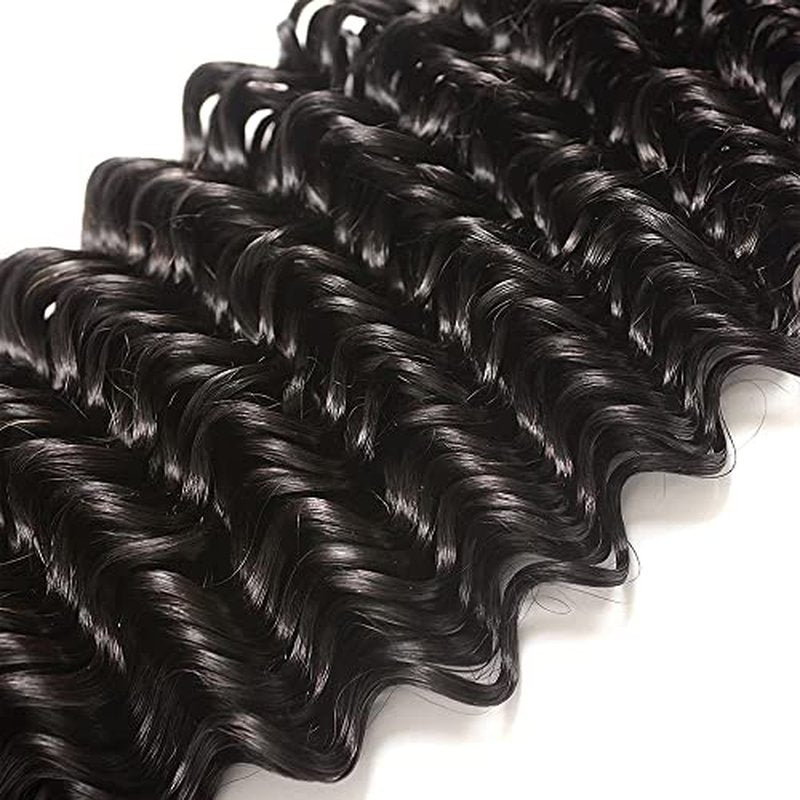 Brazilian Deep Wave Human Hair Bundles 26 28 30 inch