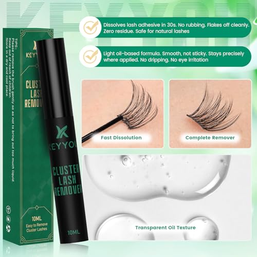 Lash Cluster Remover with Spiral Brush - Fast-Acting Oil Formula