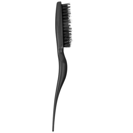 1 Pcs Teasing Brush Boar Bristle Hair Brush for Volume Hair Scalp Massage, Teasing Brush with Tail Handle for Back Brushing, Back Combing, Creating Volume, Teasing and Slicking Your Hair Back (Black)