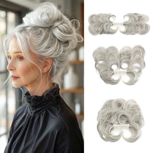 Messy Bun Hair Clip with Side Comb & Bendable Arms