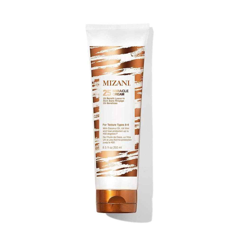 Mizani 25 Miracle Leave-In Curl Cream - Anti-Frizz Heat Protectant, Adds Lightweight Moisture & Softness, With Coconut Oil, For Natural & Curly Hair