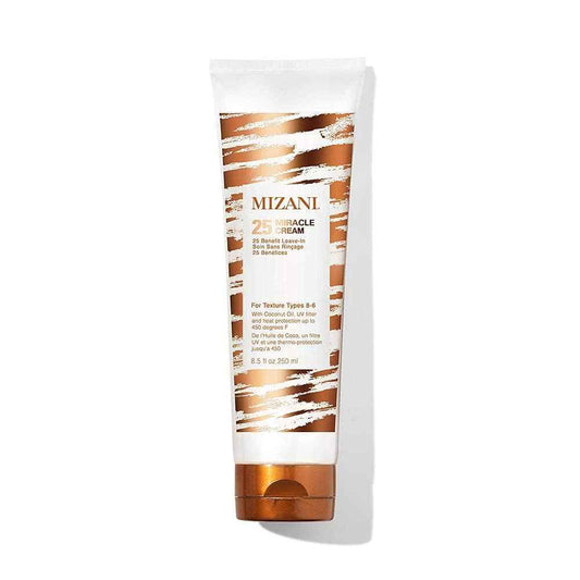Mizani 25 Miracle Leave-In Curl Cream - Anti-Frizz Heat Protectant, Adds Lightweight Moisture & Softness, With Coconut Oil, For Natural & Curly Hair