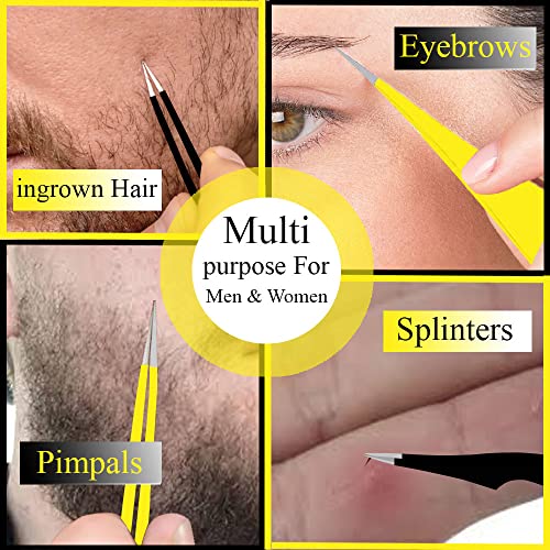Precision Pointed Tweezers for Ingrown Hair & Eyebrows