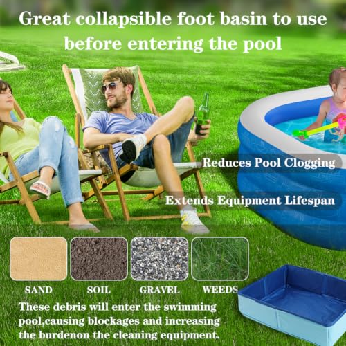 Collapsible Pool Foot Bath Basin for Above Ground Pool - Rinse & Clean Feet