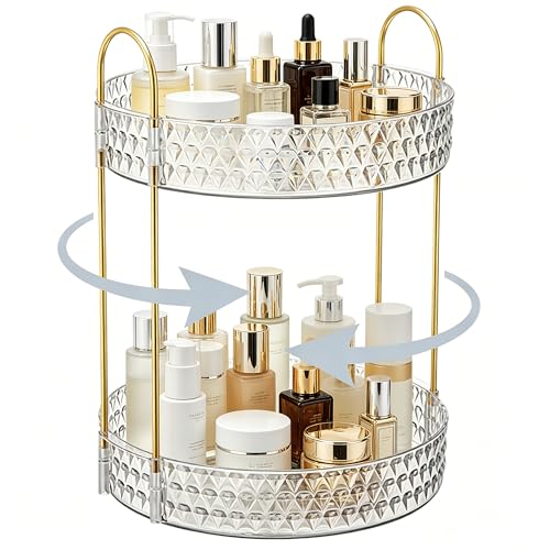 Slim 2-Tier Acrylic Cosmetic Organizer for Small Spaces
