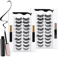 20 Kinds of 3D 5D Magnetic Eyelash Kit with Different Density, Magnetic Eyelashes with 4 Eyelash Glue and 2 Tweezers, for Women and Girls Natural Look No Glue Needed