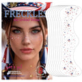 8-Pc Red White Blue Glitter Freckles Face Tattoos
